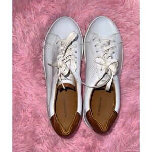 Magnanni White Leather Sneakers Men's Size (9.5) Luxury Casual Shoes